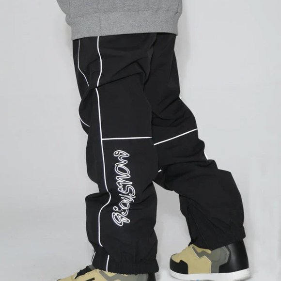Men's Gsou Snow Reflective Pinstriped Letter Snowboard Pants + $80 gift card!!! - Picture 1 of 4